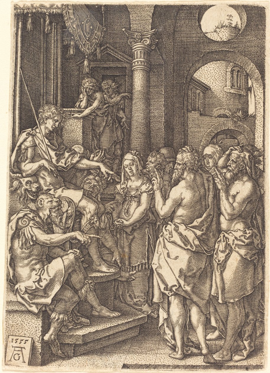 A két vén a bíró előtt, 1555. alkotó: Heinrich Aldegrever