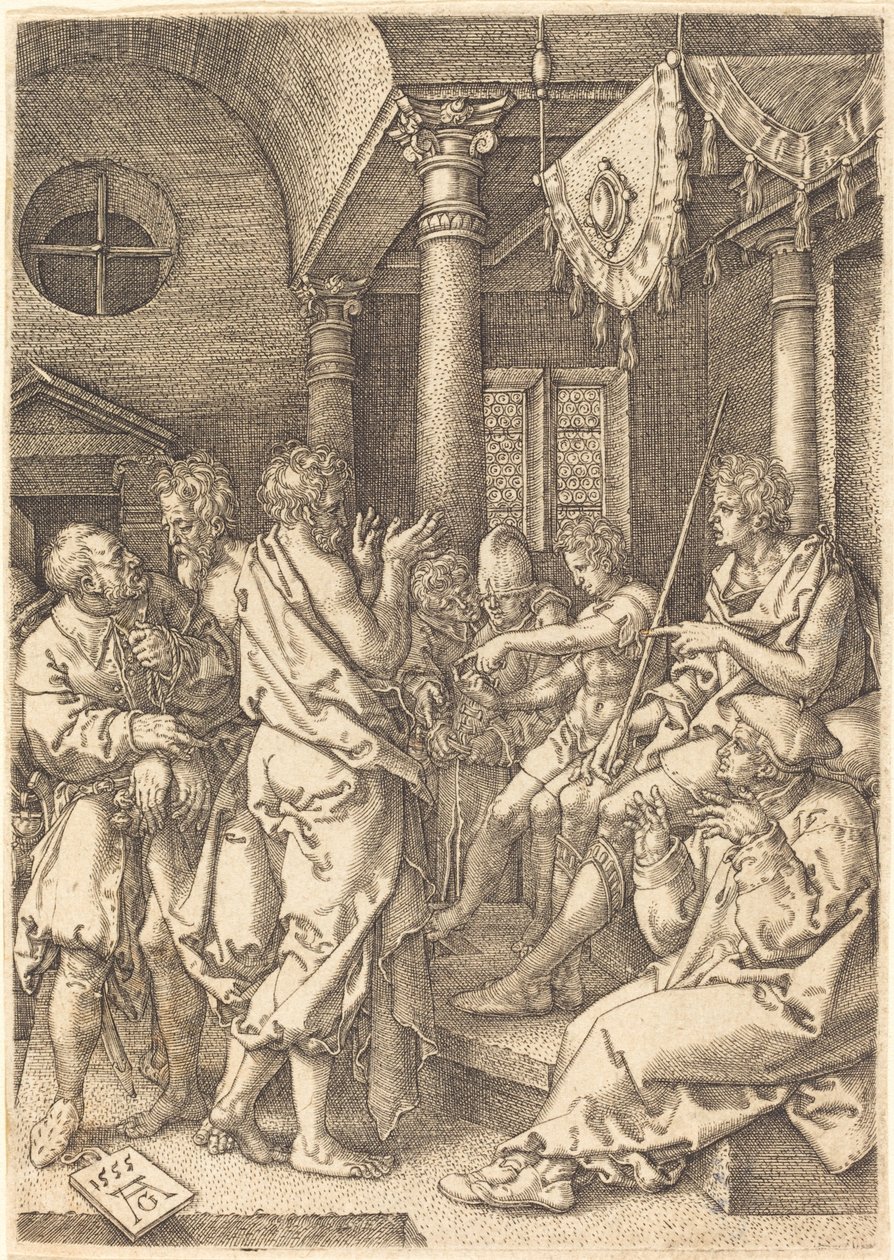 A két vén, akit Dániel tanúvallomása elítélt, 1555. alkotó: Heinrich Aldegrever