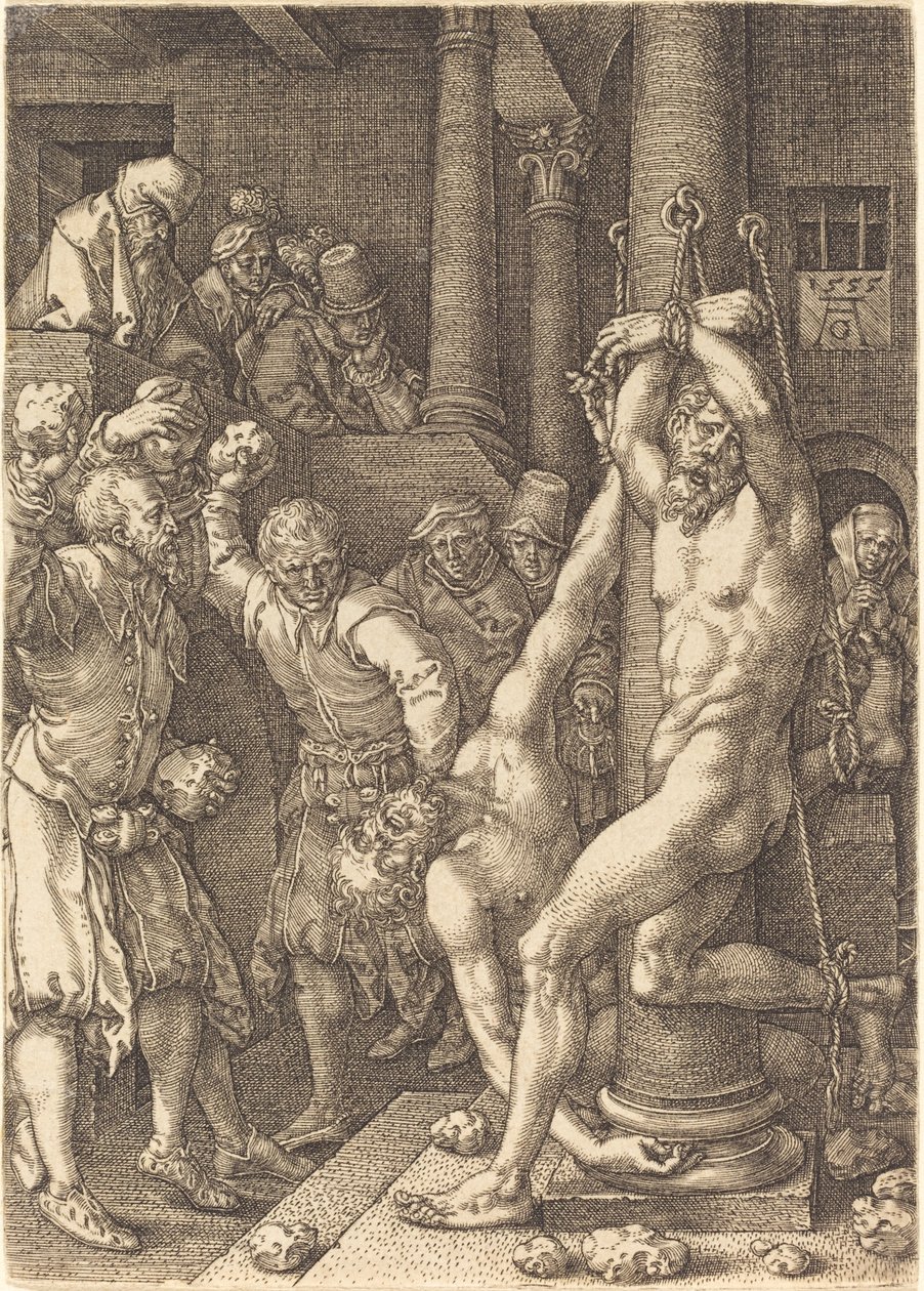 A két vén, akit a nép megkövez, 1555. alkotó: Heinrich Aldegrever
