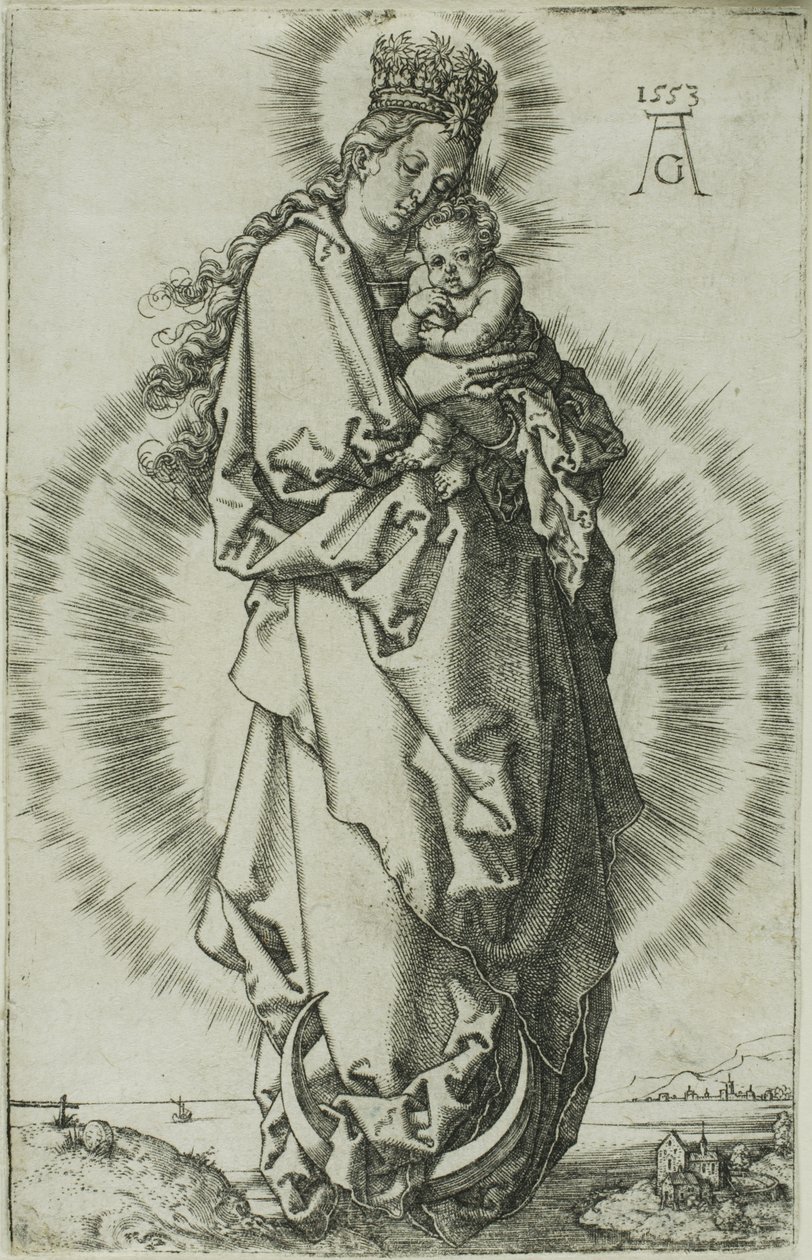 A Szűz és a Gyermek a félholdon alkotó: Heinrich Aldegrever