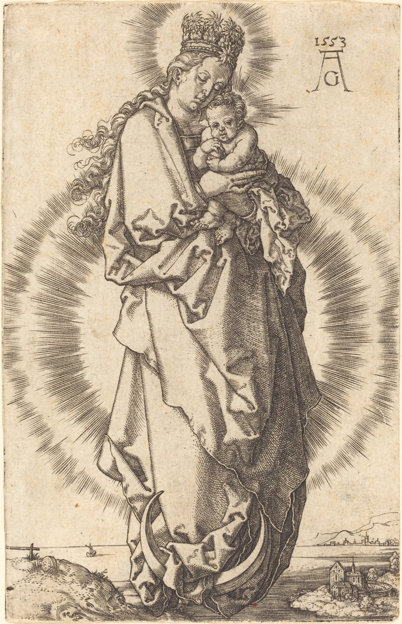 Szűz a gyermekkel a félholdon, 1553. alkotó: Heinrich Aldegrever