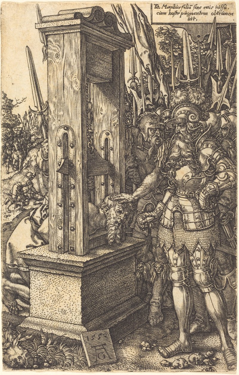 Titus Manlius lefejezte fiát alkotó: Heinrich Aldegrever