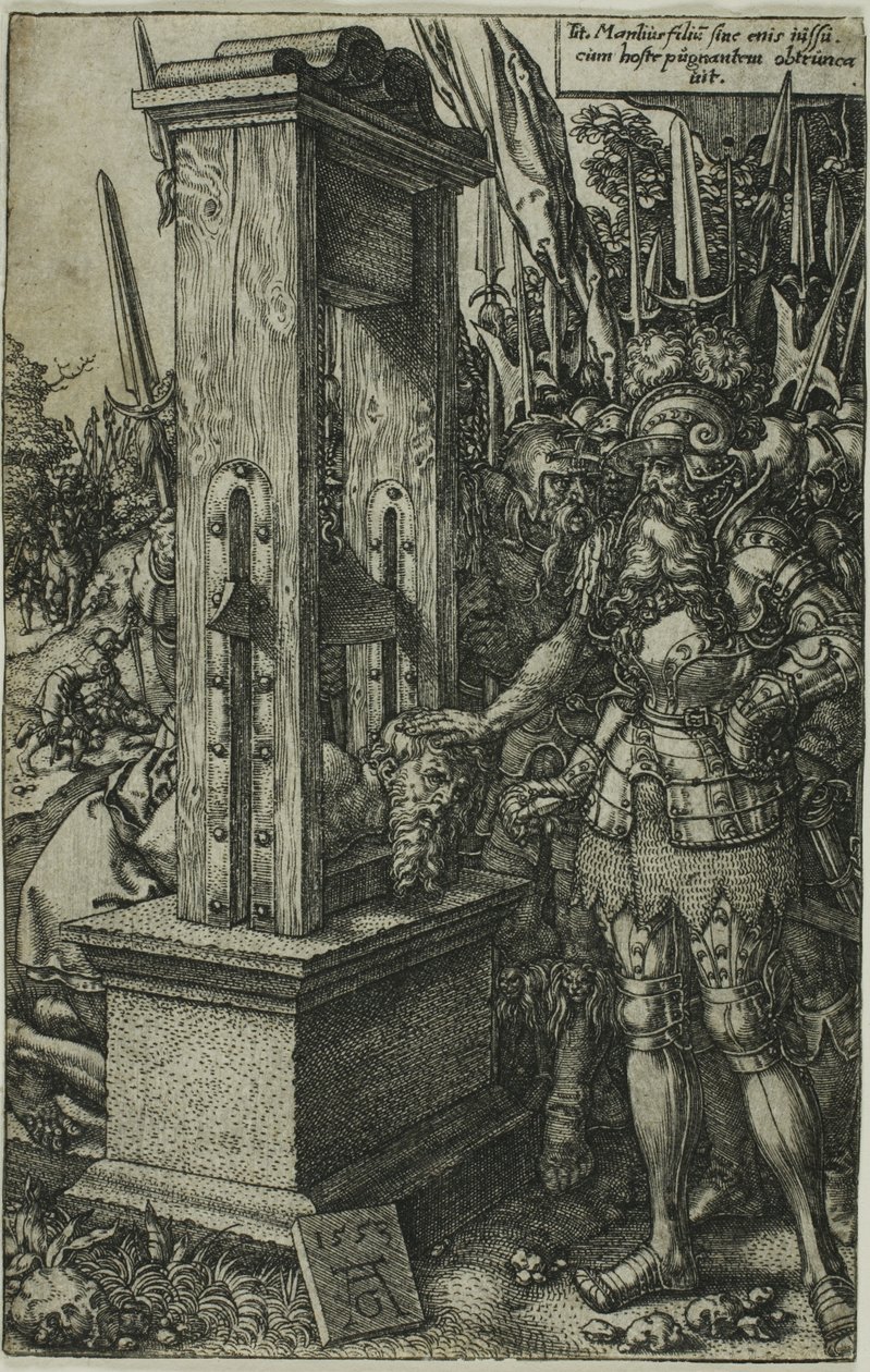Titus Manlius lefejezte fiát alkotó: Heinrich Aldegrever