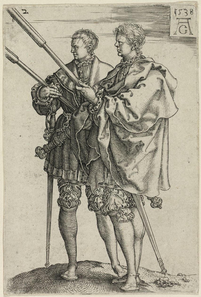 Két fáklyahordozó, második lemez a The Large Wedding-Dancers-től alkotó: Heinrich Aldegrever
