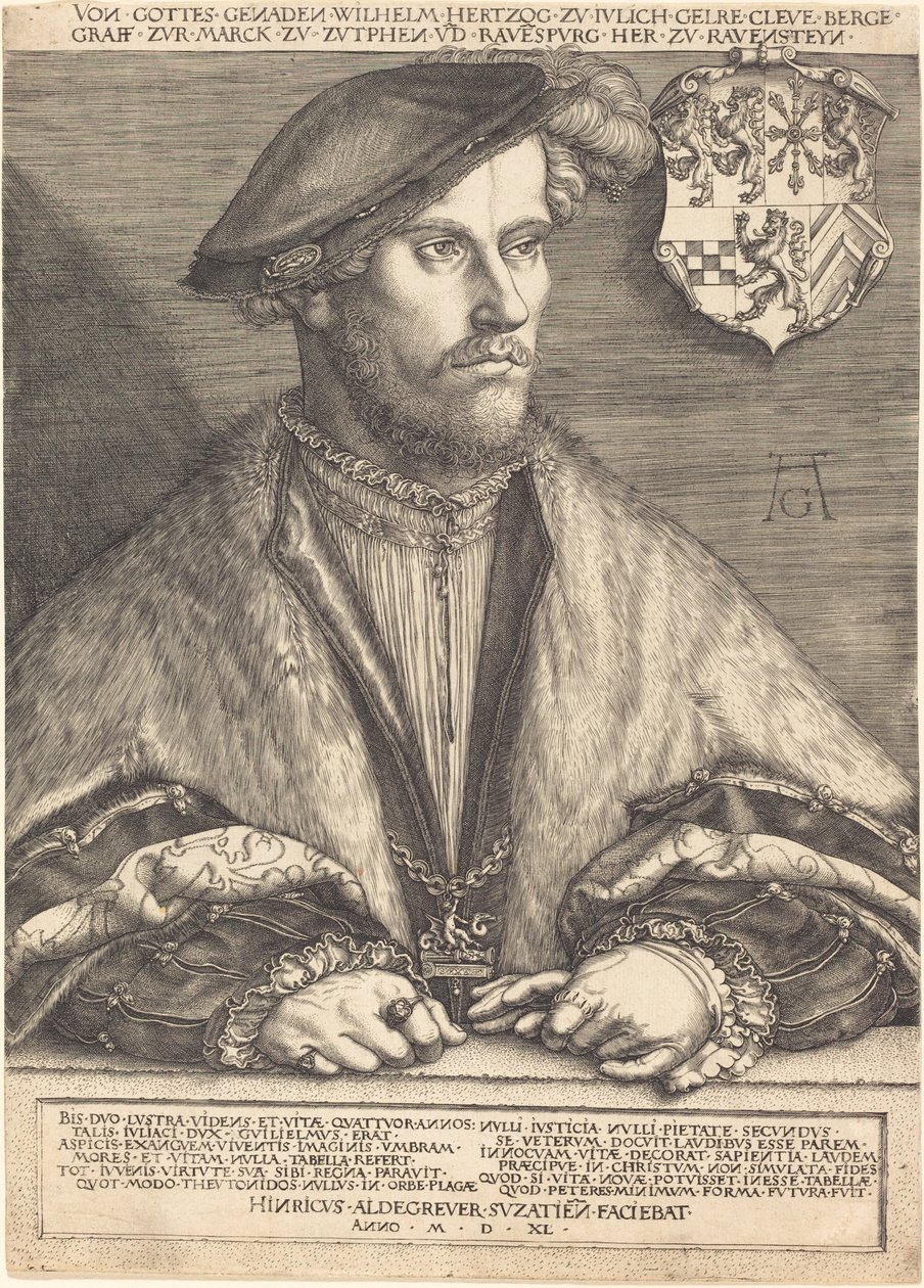 V. Vilmos, Julich, Cleve és Berg hercege alkotó: Heinrich Aldegrever