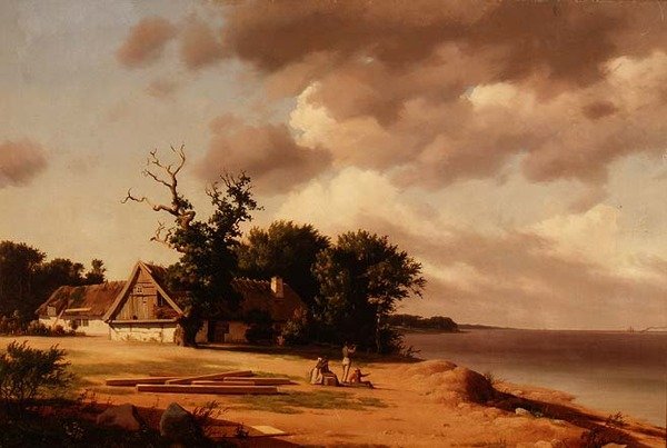Fisherfolk Oresundban (megh. 1839) alkotó: Heinrich Buntzen