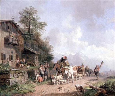 A csorda visszatérése alkotó: Heinrich Burkel