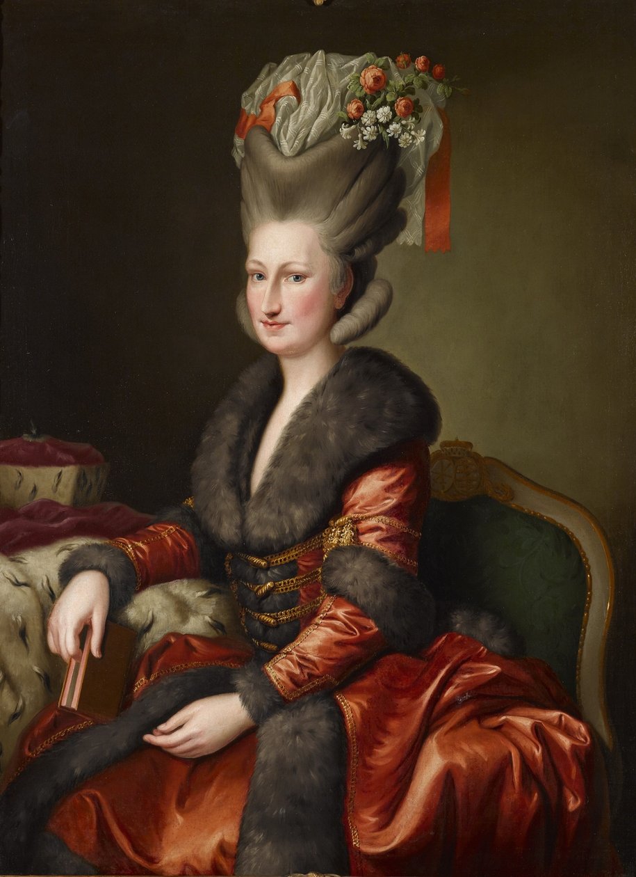 Szászországi Mária Amália Auguszta Mária portréja lengyel viseletben alkotó: Heinrich Carl Brandt