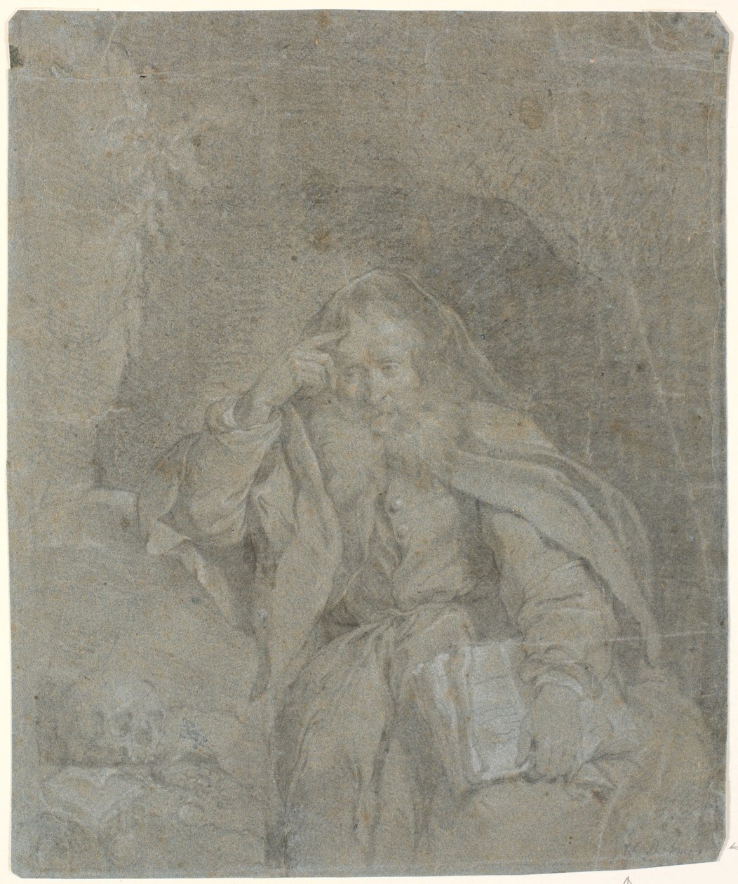 Szent Jeromos a barlangjában meditál alkotó: Heinrich Dittmers