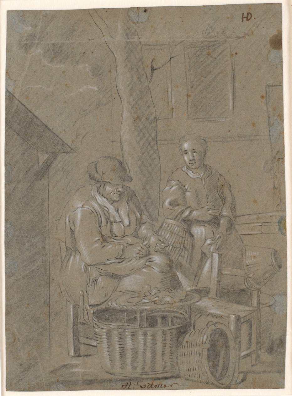 Két feleség házimunkával alkotó: Heinrich Dittmers