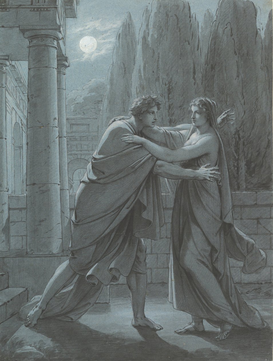 Lais Taking Aristipp by Surprise, kb. 1801. alkotó: Heinrich Friedrich Füger