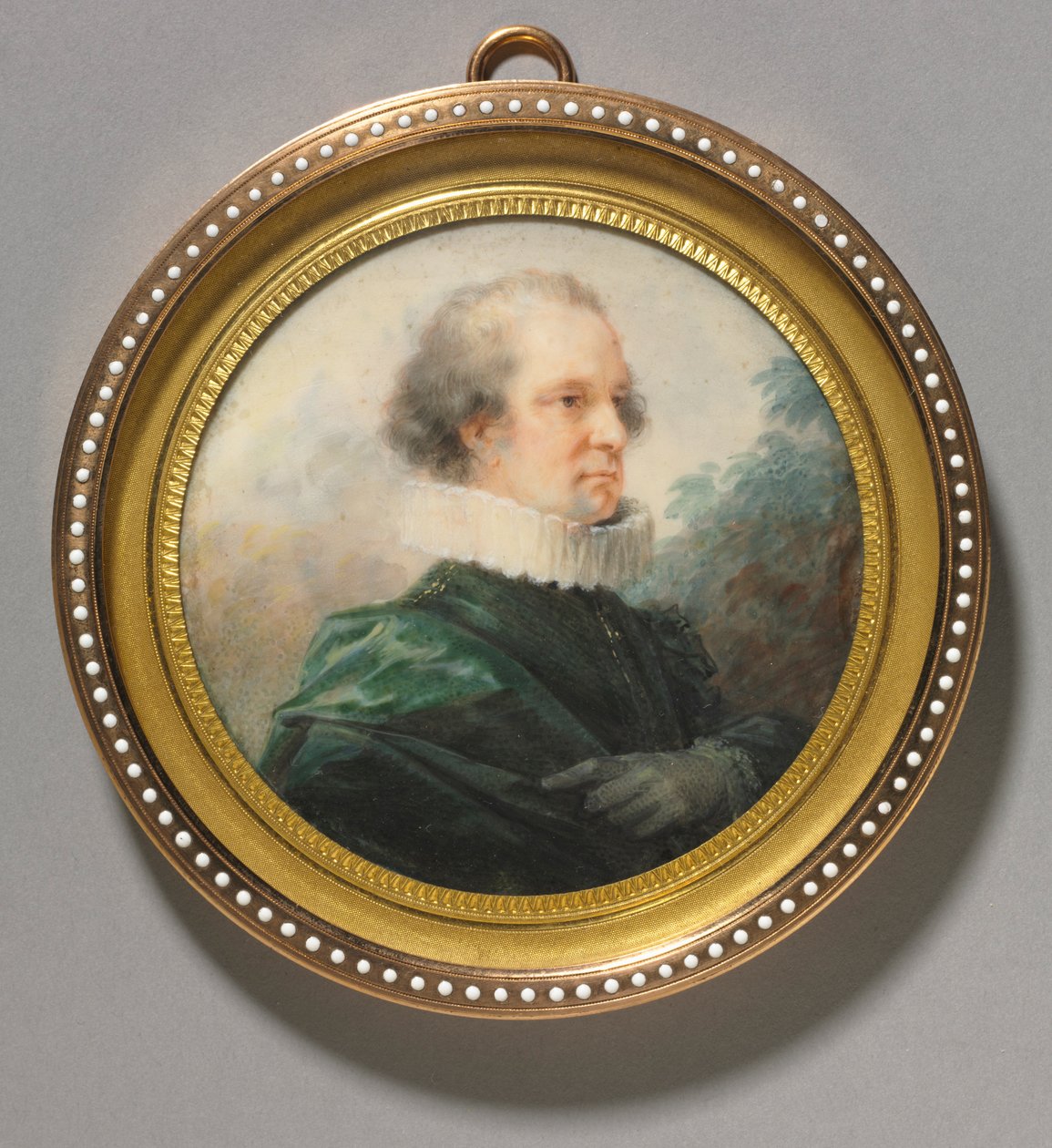 Fehér fodros férfi portréja, c. 1790. alkotó: Heinrich Friedrich Füger