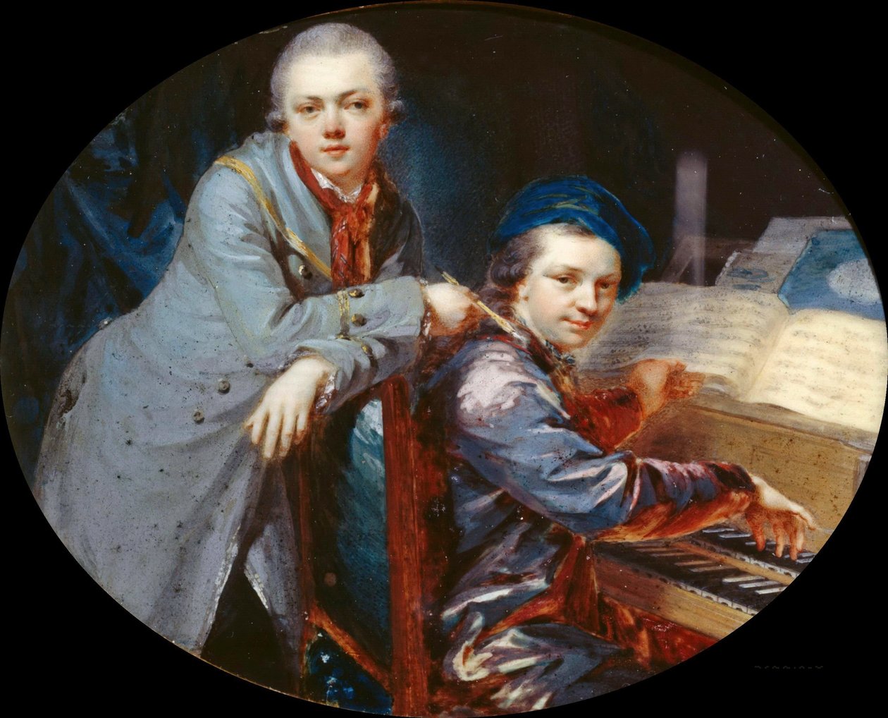 Önarckép Gottlieb Christian Füger művész testvérével, 1768. alkotó: Heinrich Friedrich Füger