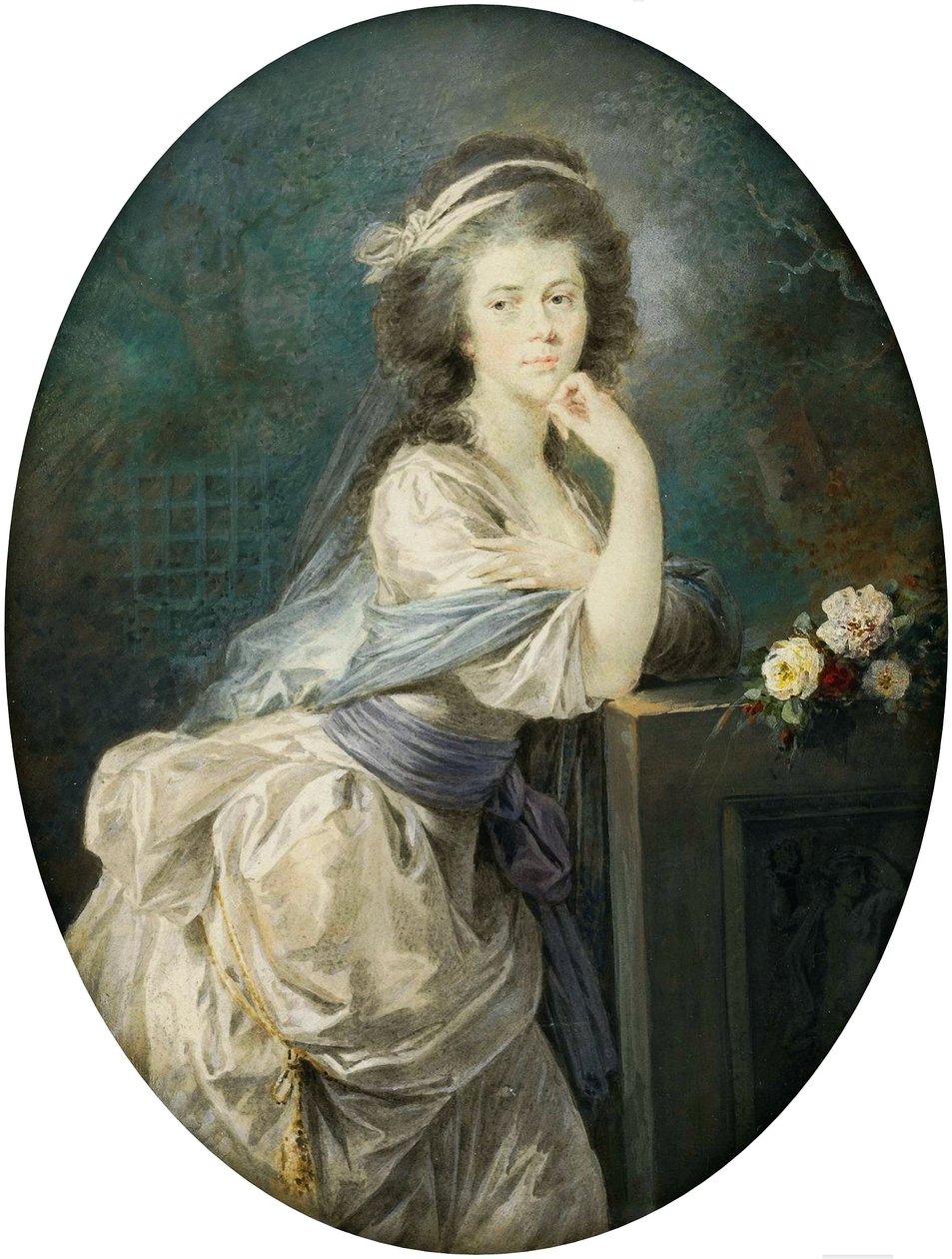 Lengyel:  Gallas grófnő miniatűrje: Miniatura hrabiny von Clam und Gallas. alkotó: Heinrich Füger