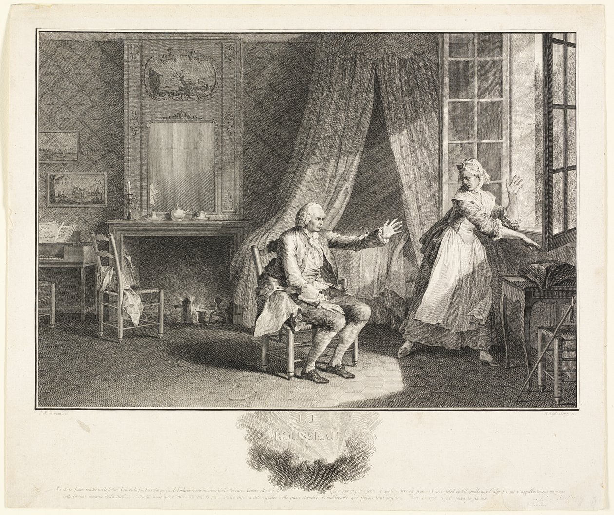 Jean Jacques Rousseau utolsó szavai alkotó: Heinrich Guttenberg