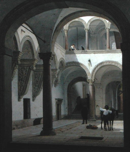 A Palazzo Fava udvara, Bologna alkotó: Heinrich Hansen