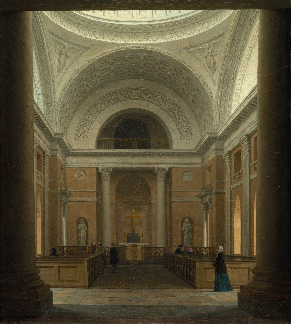 A Christiansborgi Slotskirken, Koppenhága, 1850 körüli évek (olaj, szövet) alkotó: Heinrich Hansen