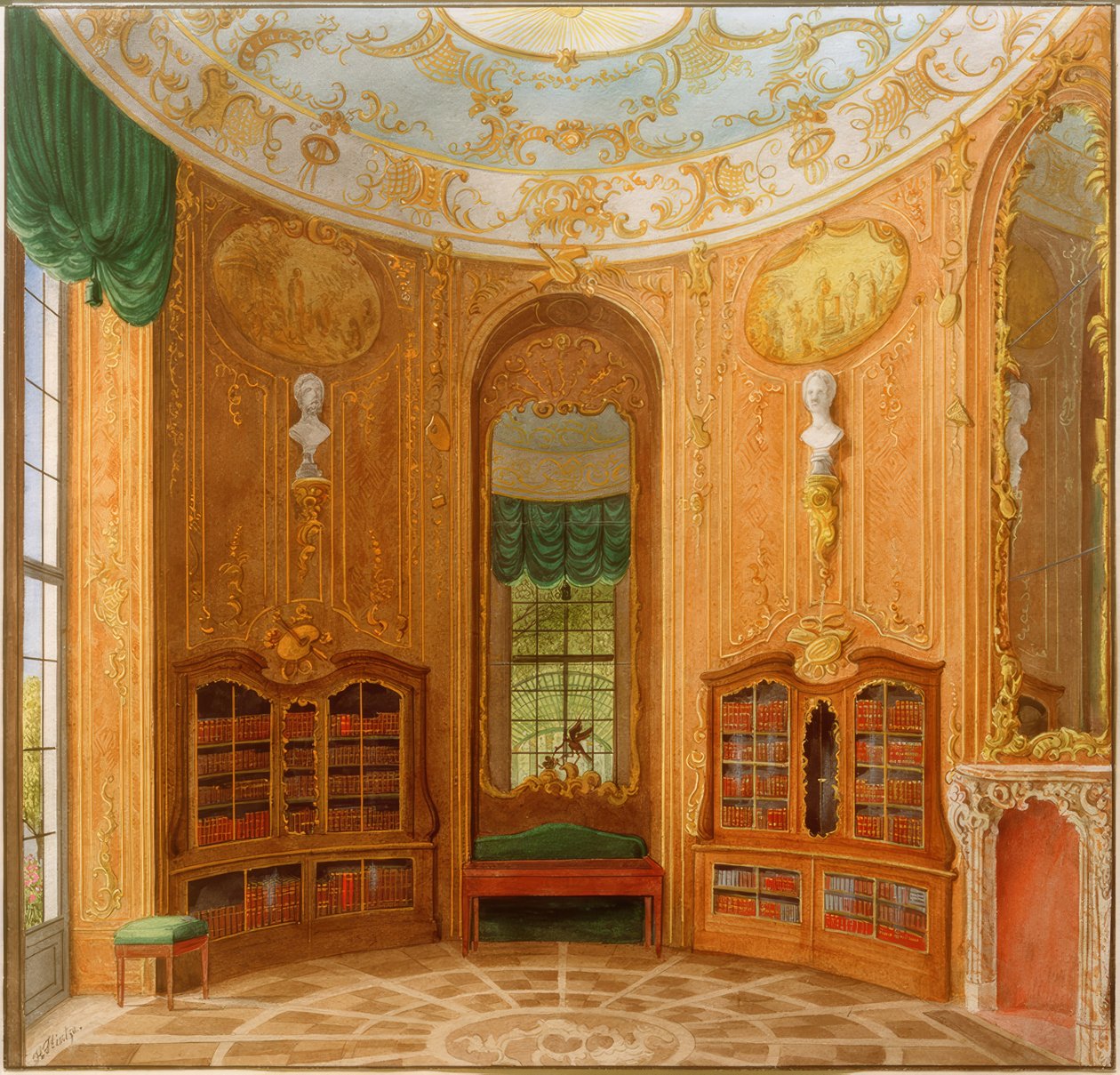A Sanssouci-palota könyvtára alkotó: Heinrich Hintze