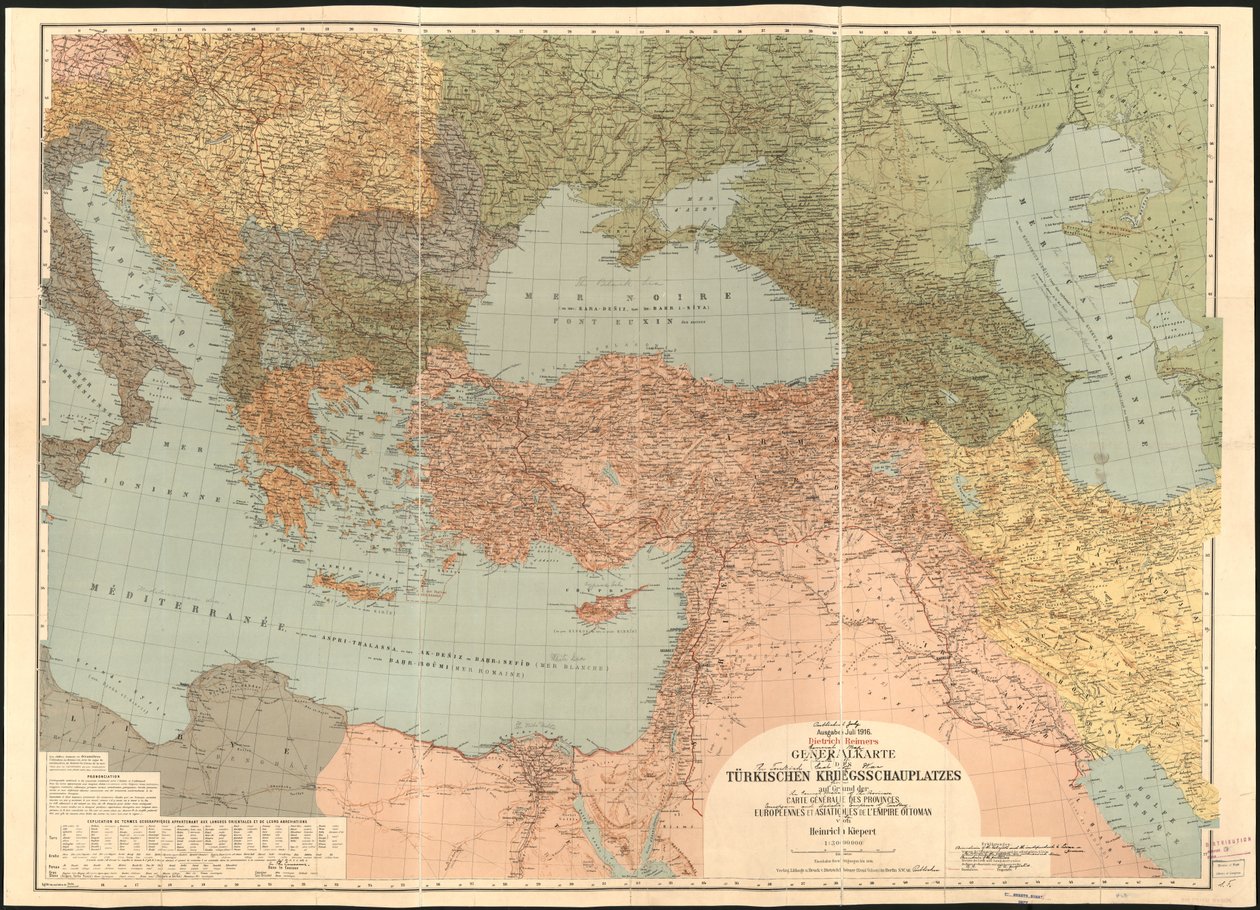 A török hadszíntér általános térképe - a Carte Generale des Provinces Europeennes et Asiatiques de L