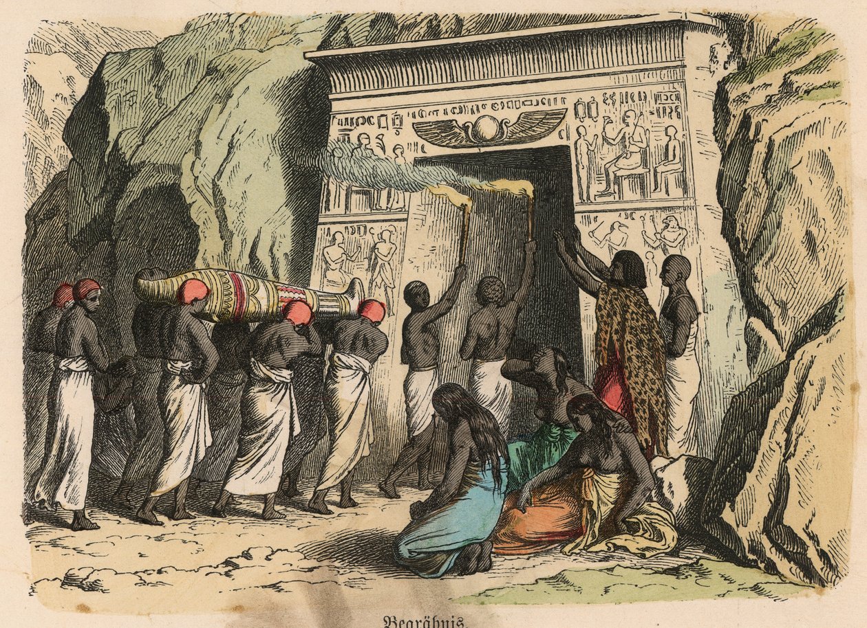 Ókori Egyiptom: Ókori Egyiptom: rituális temetési szertartás alkotó: Heinrich Leutemann
