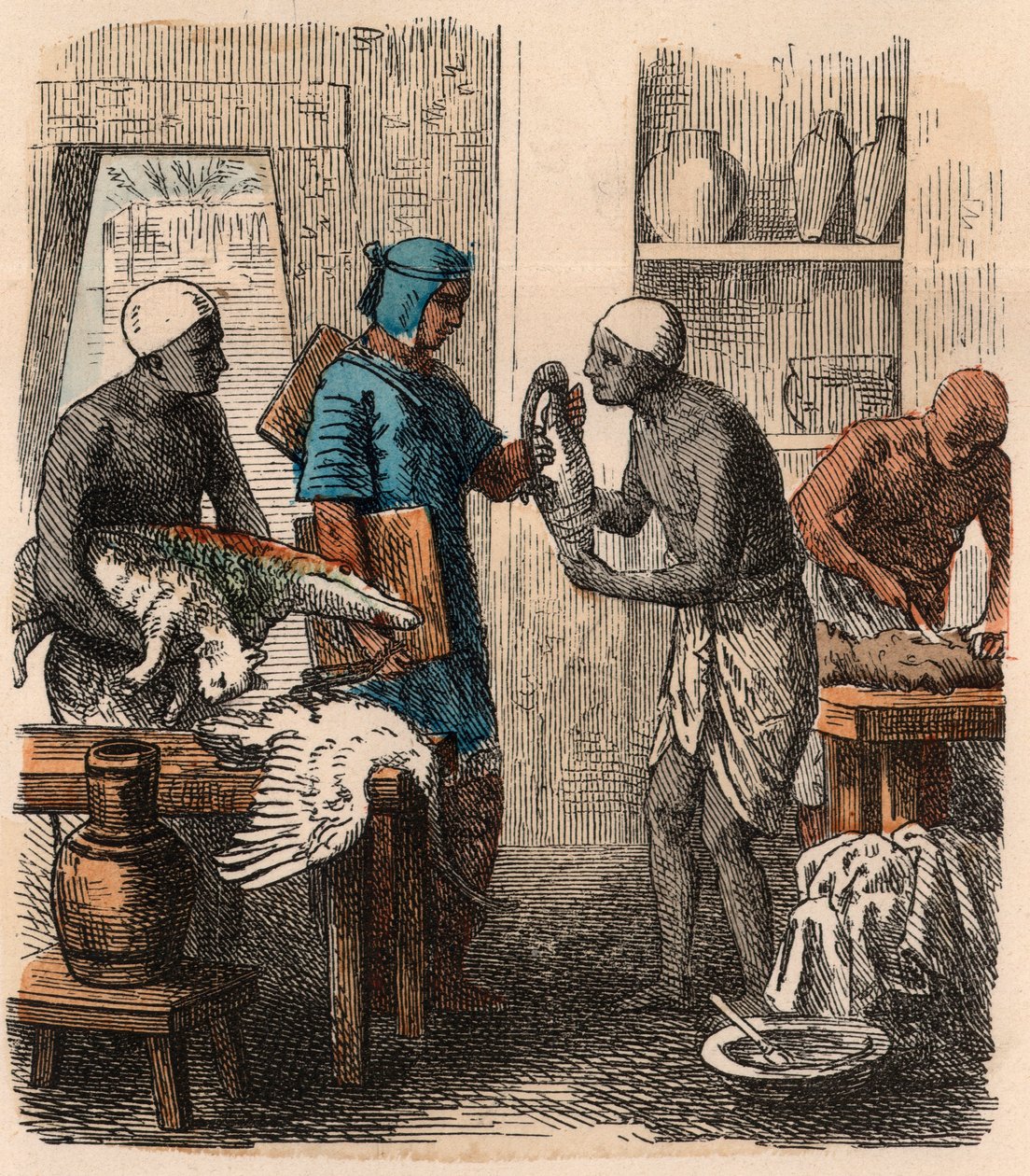 Az ókori Egyiptom: Állatok balzsamozása, 1866 alkotó: Heinrich Leutemann