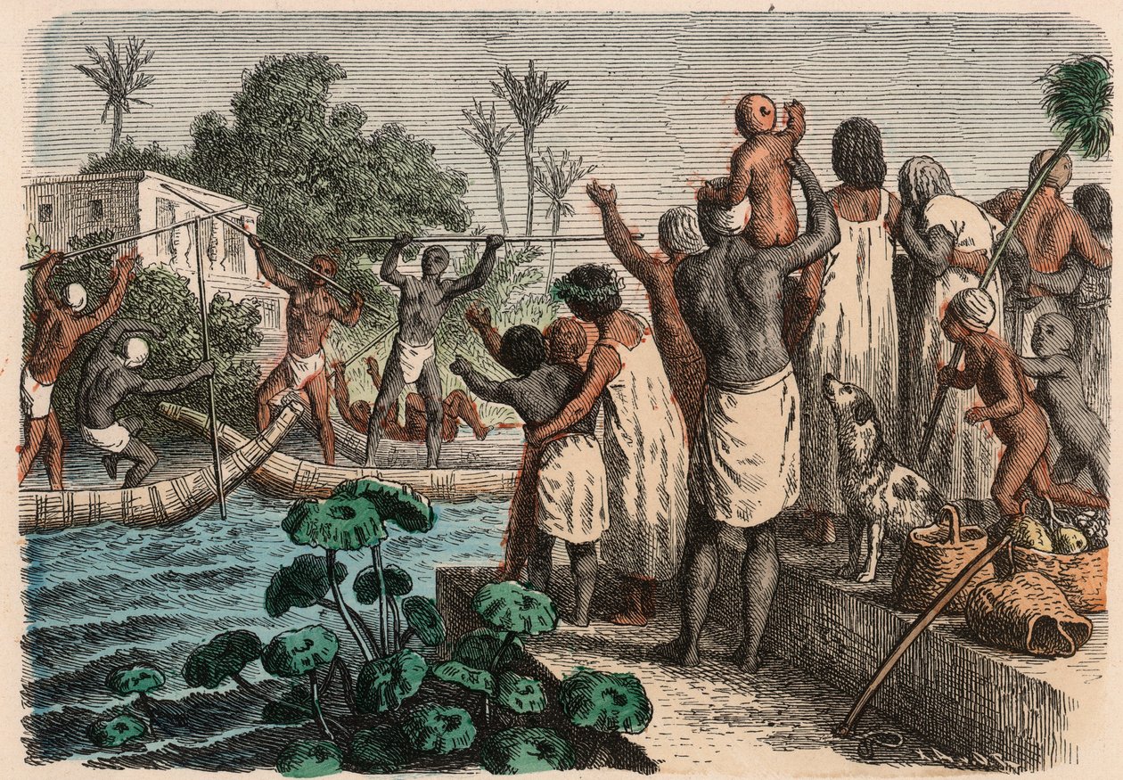 Az ókori Egyiptom: vízi torna, 1866 alkotó: Heinrich Leutemann