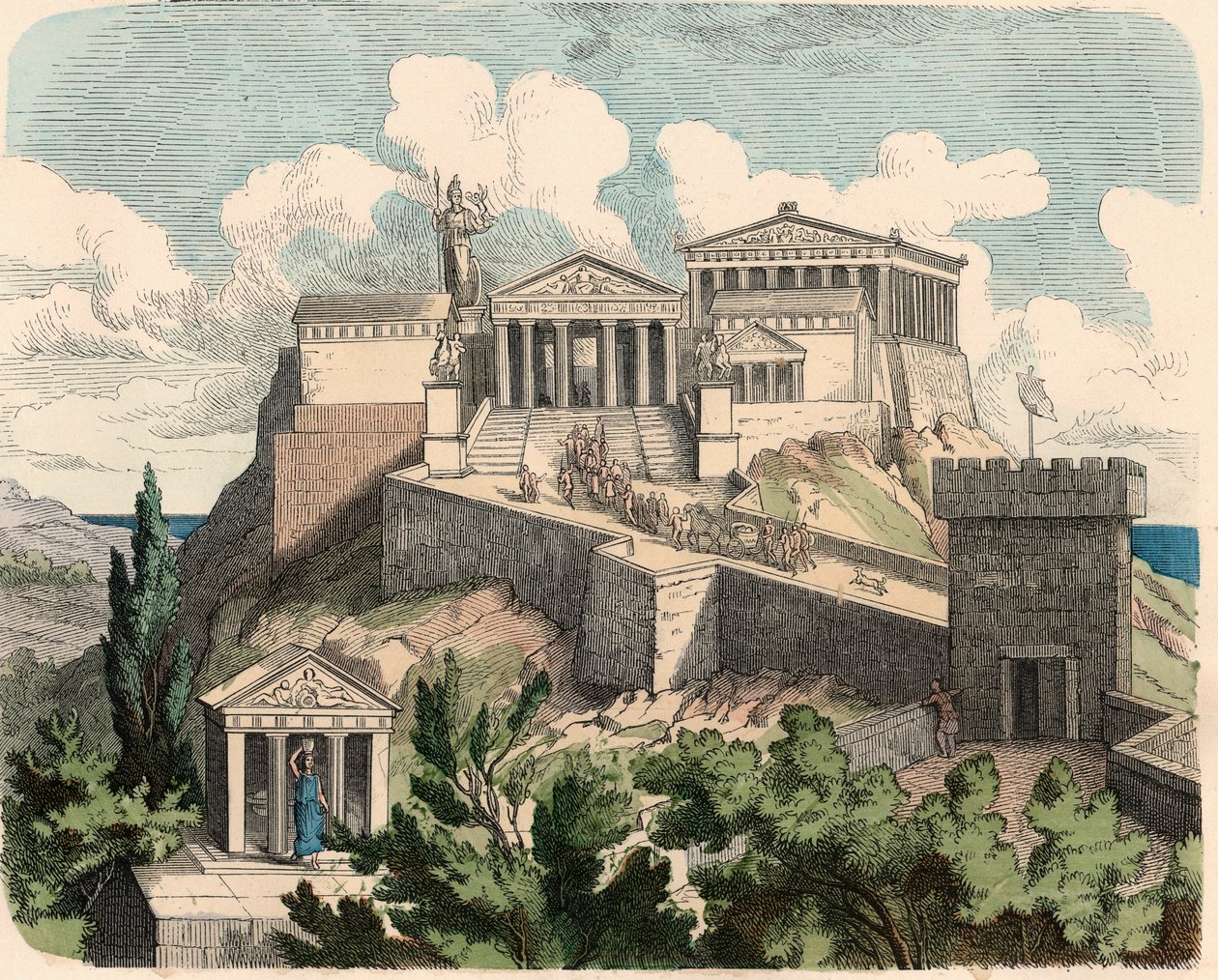 Az ókori Görögország: Athén, Akropolisz - Parthenon alkotó: Heinrich Leutemann