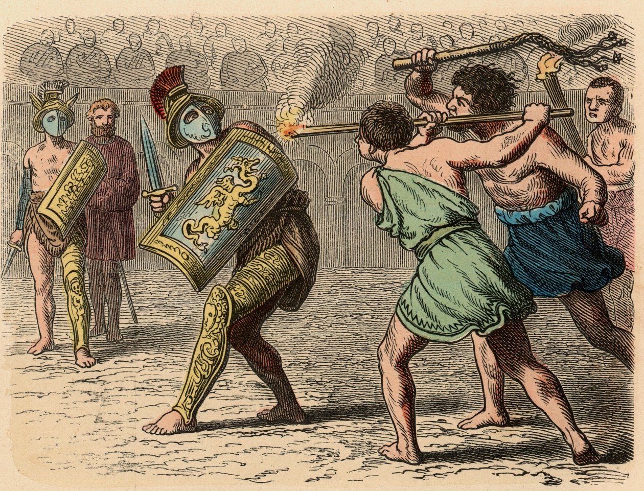Az ókori Róma: Egy gyáva gladiátor a harcban, 1866 alkotó: Heinrich Leutemann