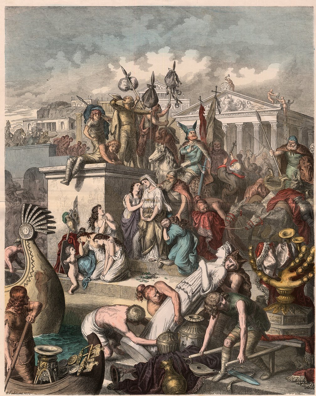 Az ókori Róma: Róma kifosztása a vandálok által, 1866. 455. június 2-án alkotó: Heinrich Leutemann