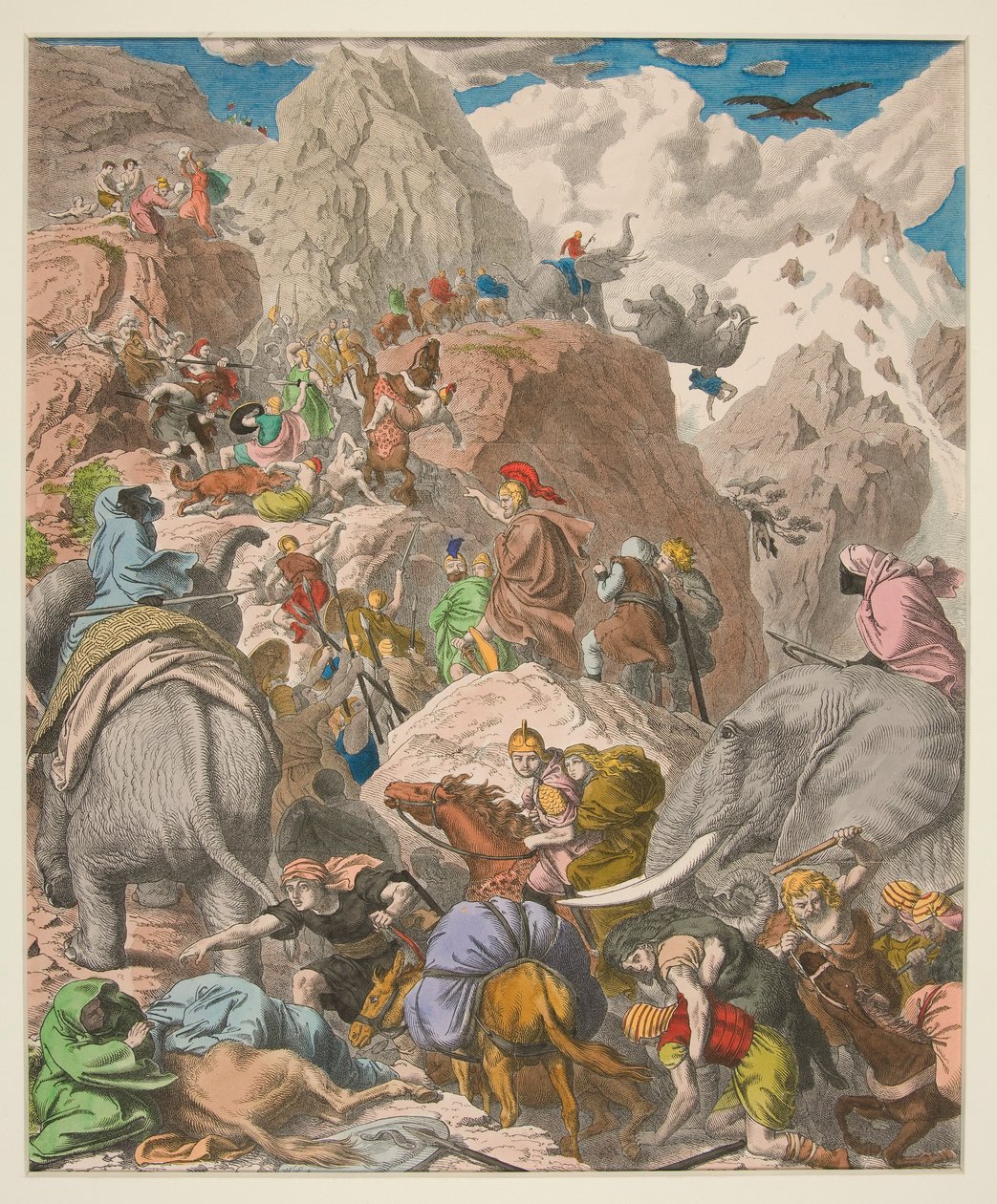 Az ókor képei - XIII - a karthágóiak: Hannibál átkel az Alpokon alkotó: Heinrich Leutemann