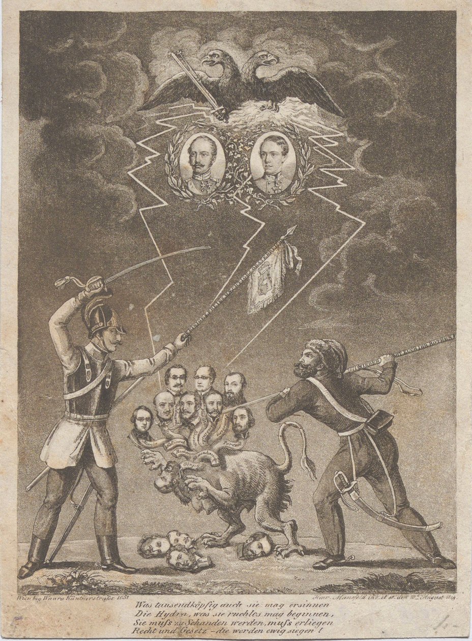 Az 1849-es, 1849-es magyar forradalom leverésének allegóriája. alkotó: Heinrich Mansfeld