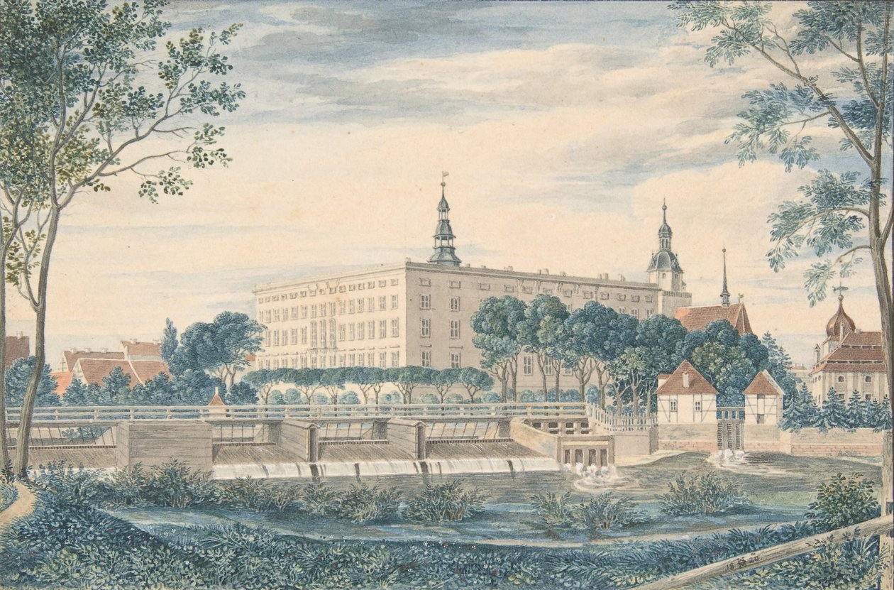 A dessaui kastély keleti nézete, 1820. alkotó: Heinrich Olivier