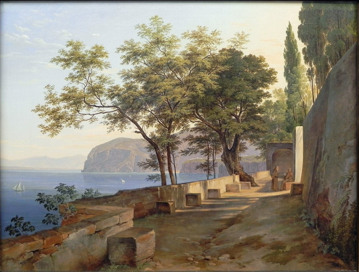 Német: Terrasse des Kapuzinerklosters in Sorrent A kapucinus perjelség terasza Sorrentóban alkotó: Heinrich Reinhold