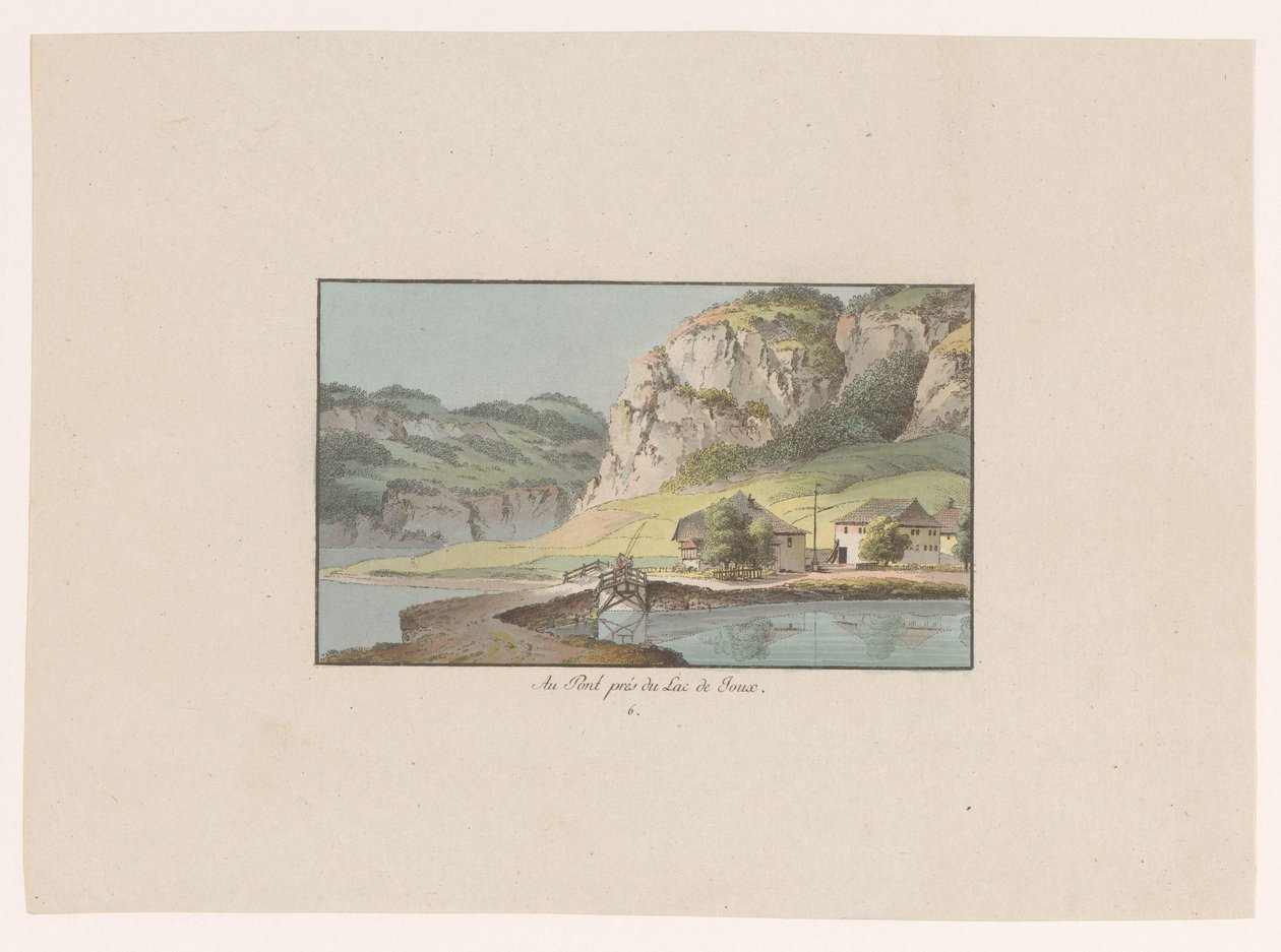 Gezicht op Le Pont bij het Lac de Joux Au Pont prés du Lac de Joux (title on object) Gezichten op Zwitserland (series title) Collection de quelques vues dessinées en Suisse d