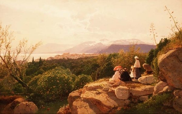 Alpesi jelenet alkotó: Heinrich Rudolf Schuster