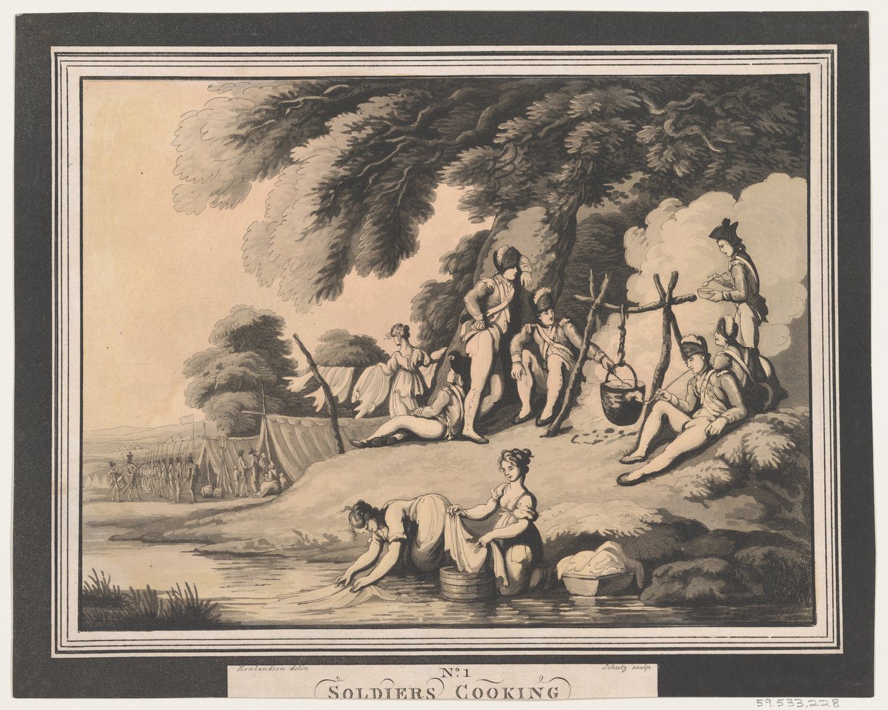 Katonák főzése, 1798. április 1. alkotó: Heinrich Schutz