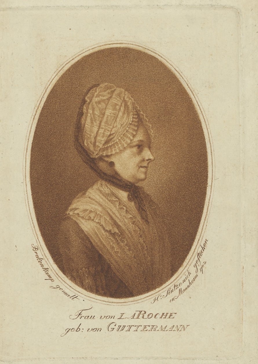 Sophie von La Roche, született Gutermann von Gutershofen 1730-1807, 1782. alkotó: Heinrich Sintzenich