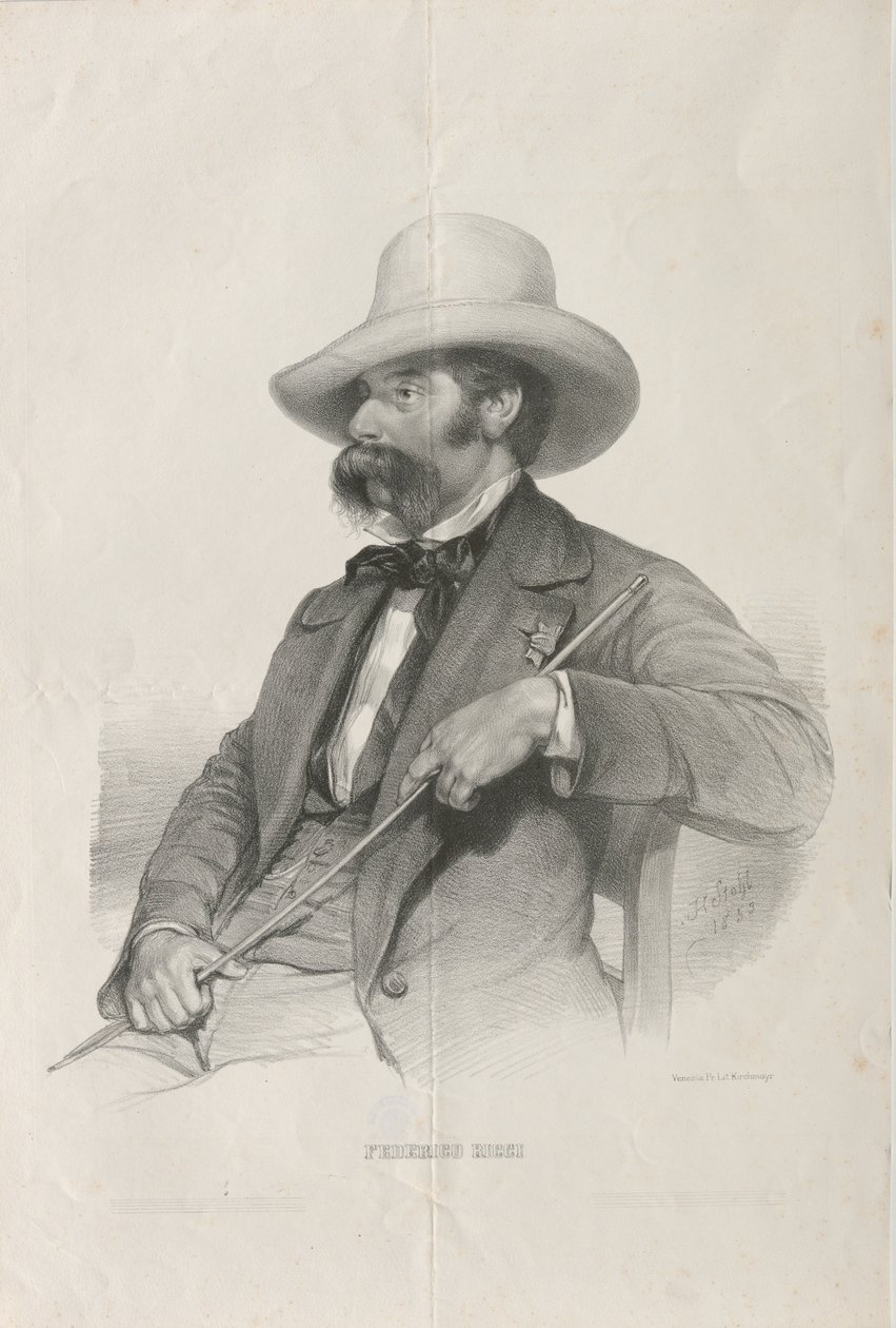 Federico Ricci zeneszerző portréja 1809-1877, 1853. alkotó: Heinrich Stohl