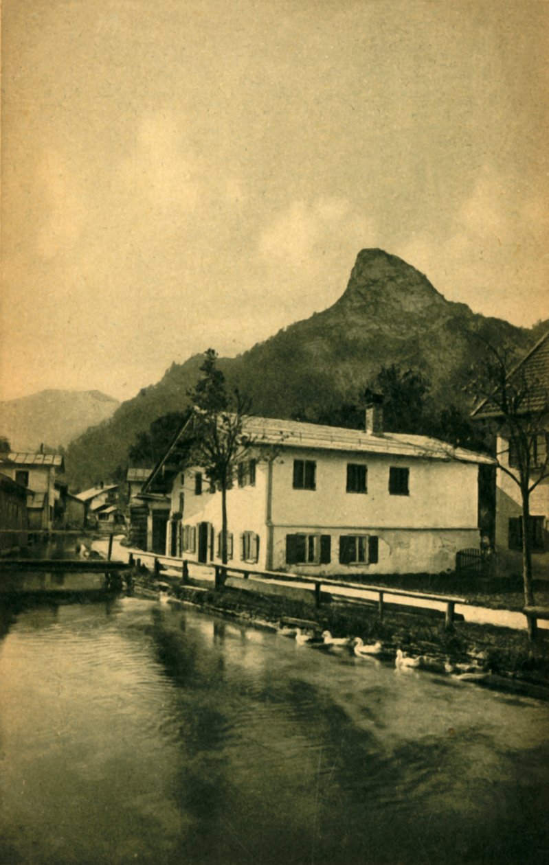 A malomfolyam Oberammergauban, Bajorországban, Németországban c1922. alkotó: Heinrich Uhlschmid