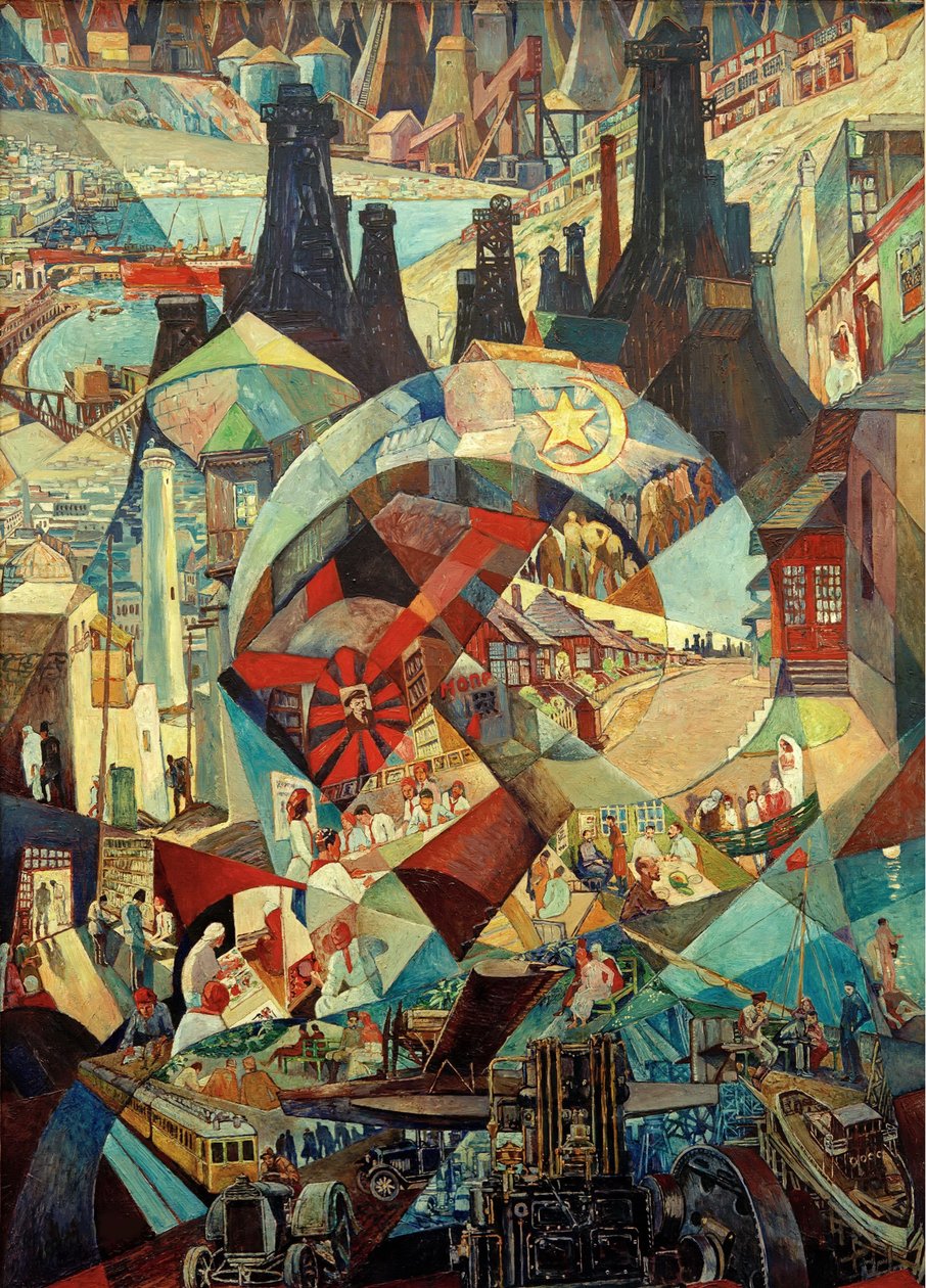 Bakui agitációs panel, 1927. alkotó: Heinrich Vogeler