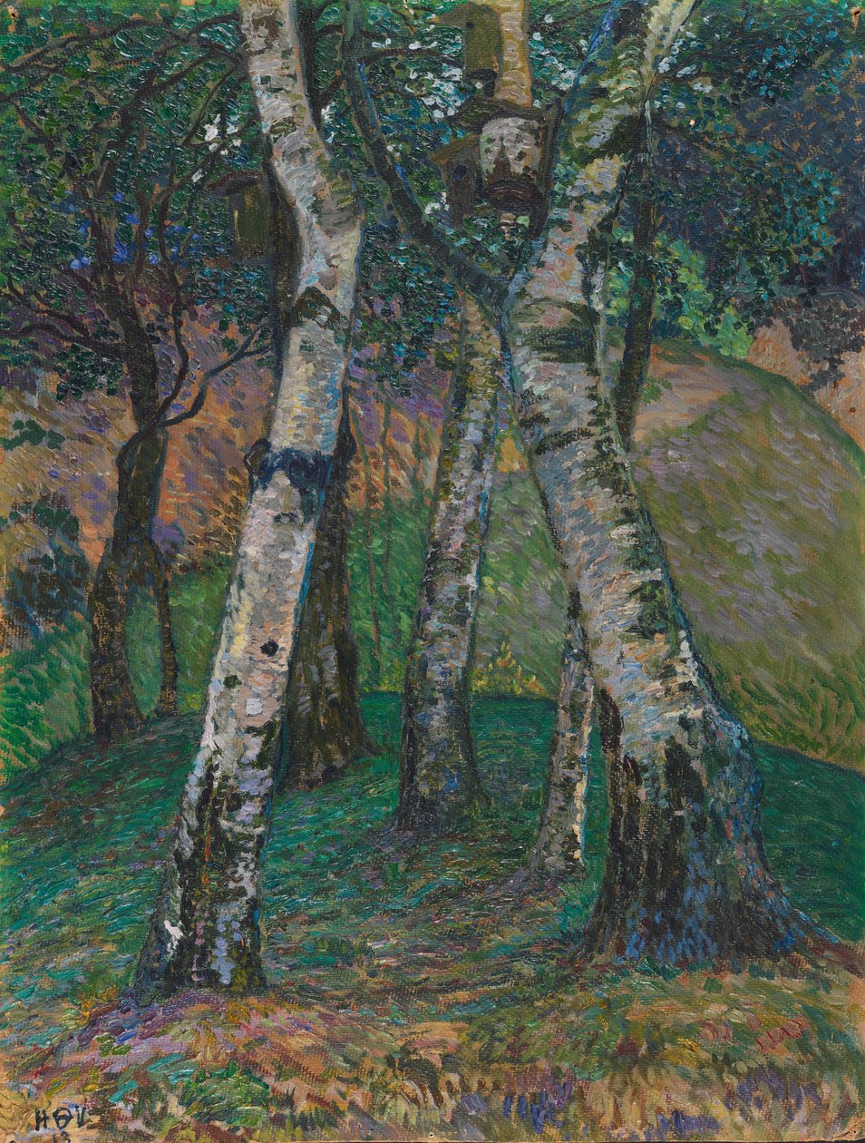 Nyírfa a Barkenhoffban, 1913. alkotó: Heinrich Vogeler