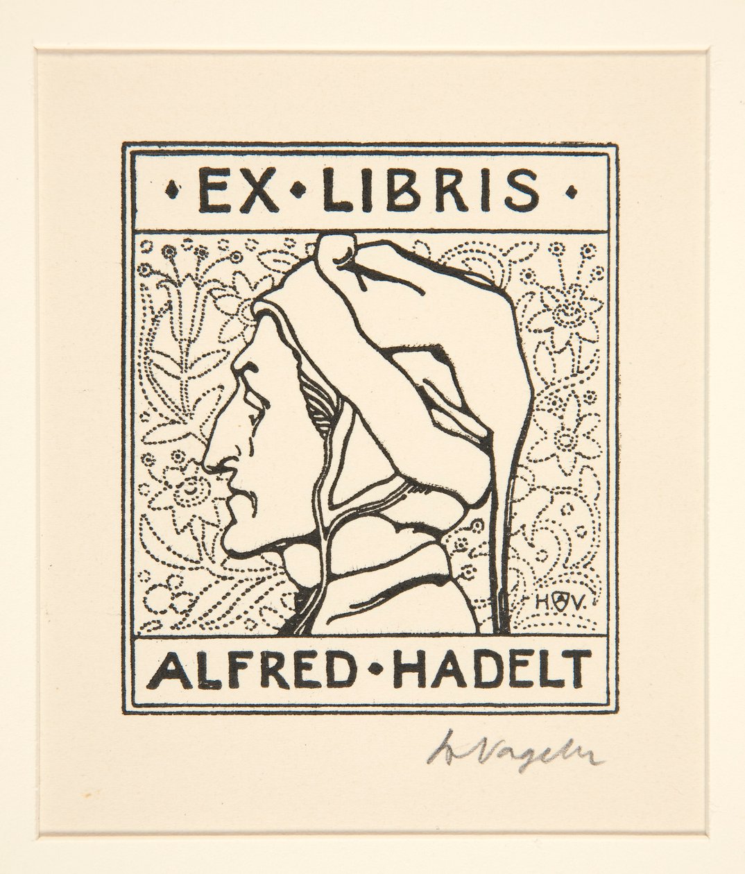 Könyvtábla: Alfred Hadelt alkotó: Heinrich Vogeler