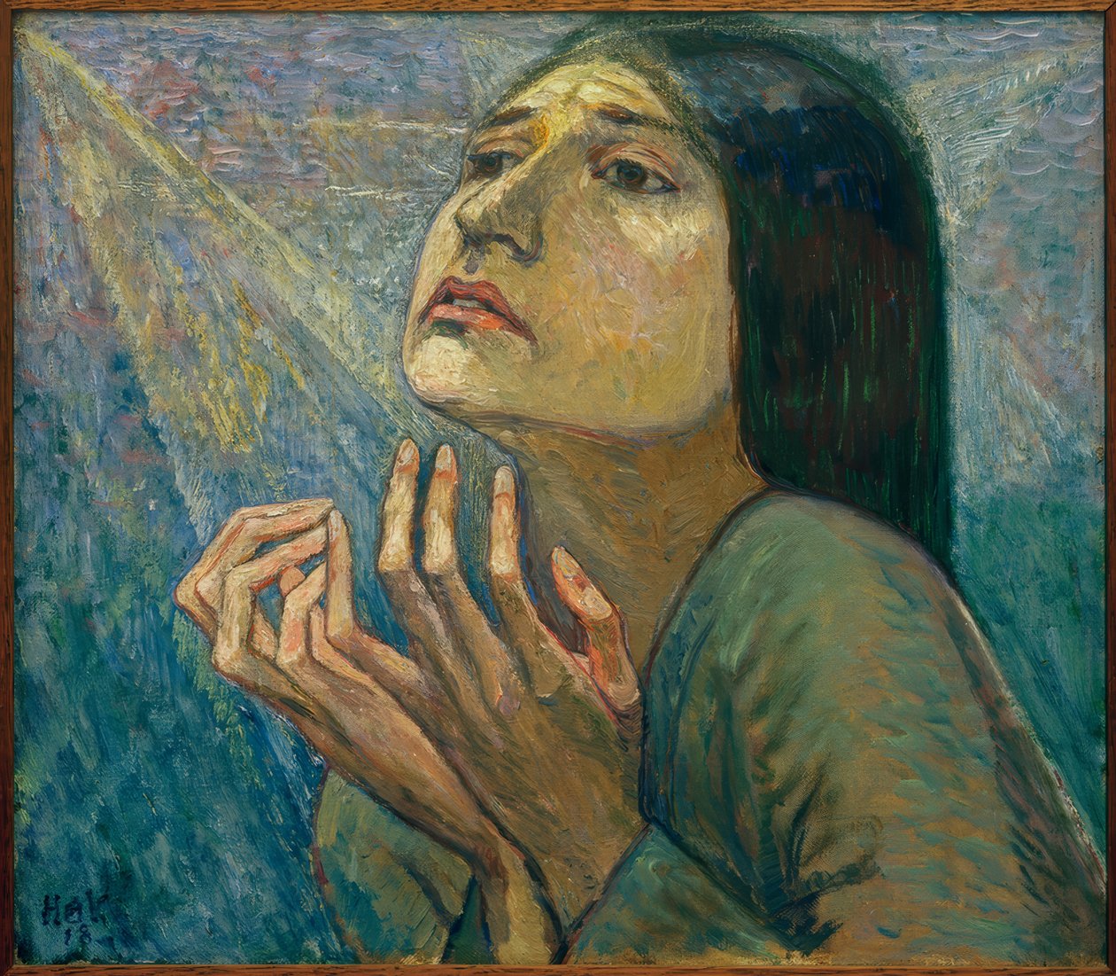 Charlotte Bara táncosnő portréja alkotó: Heinrich Vogeler