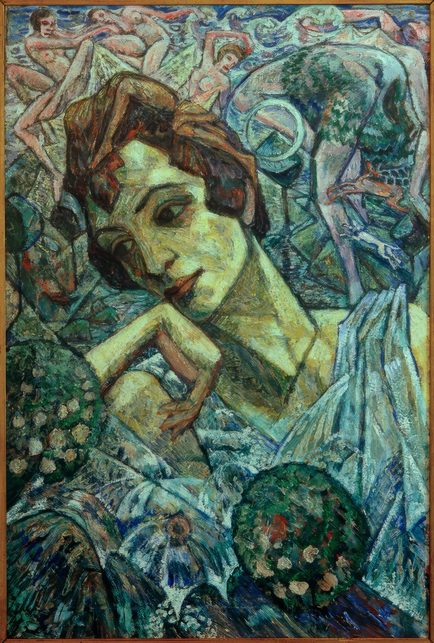Marna Glahn táncosnő portréja alkotó: Heinrich Vogeler