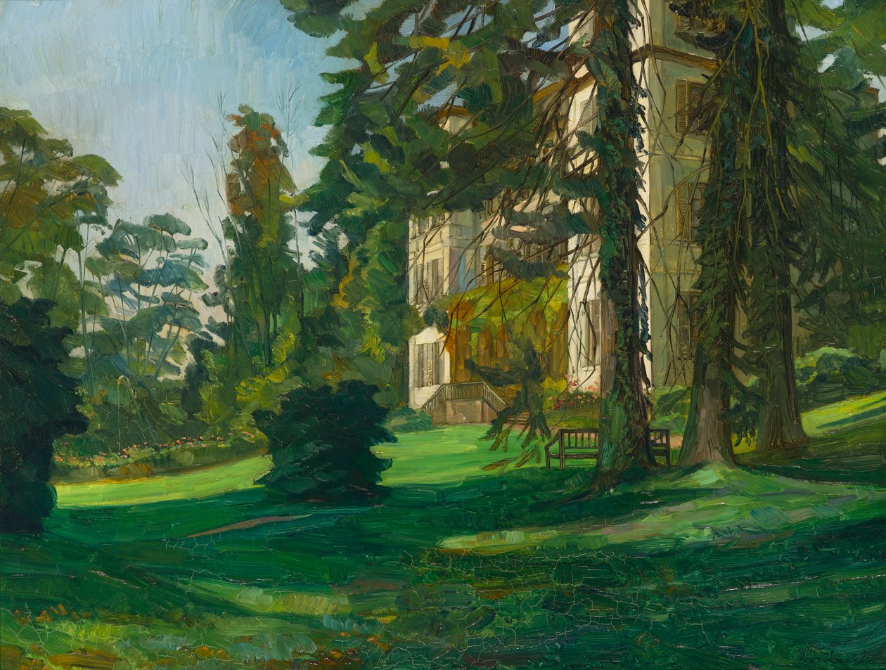 Schloss Hemsbach (olaj, vászon) alkotó: Heinrich Wilhelm Trübner