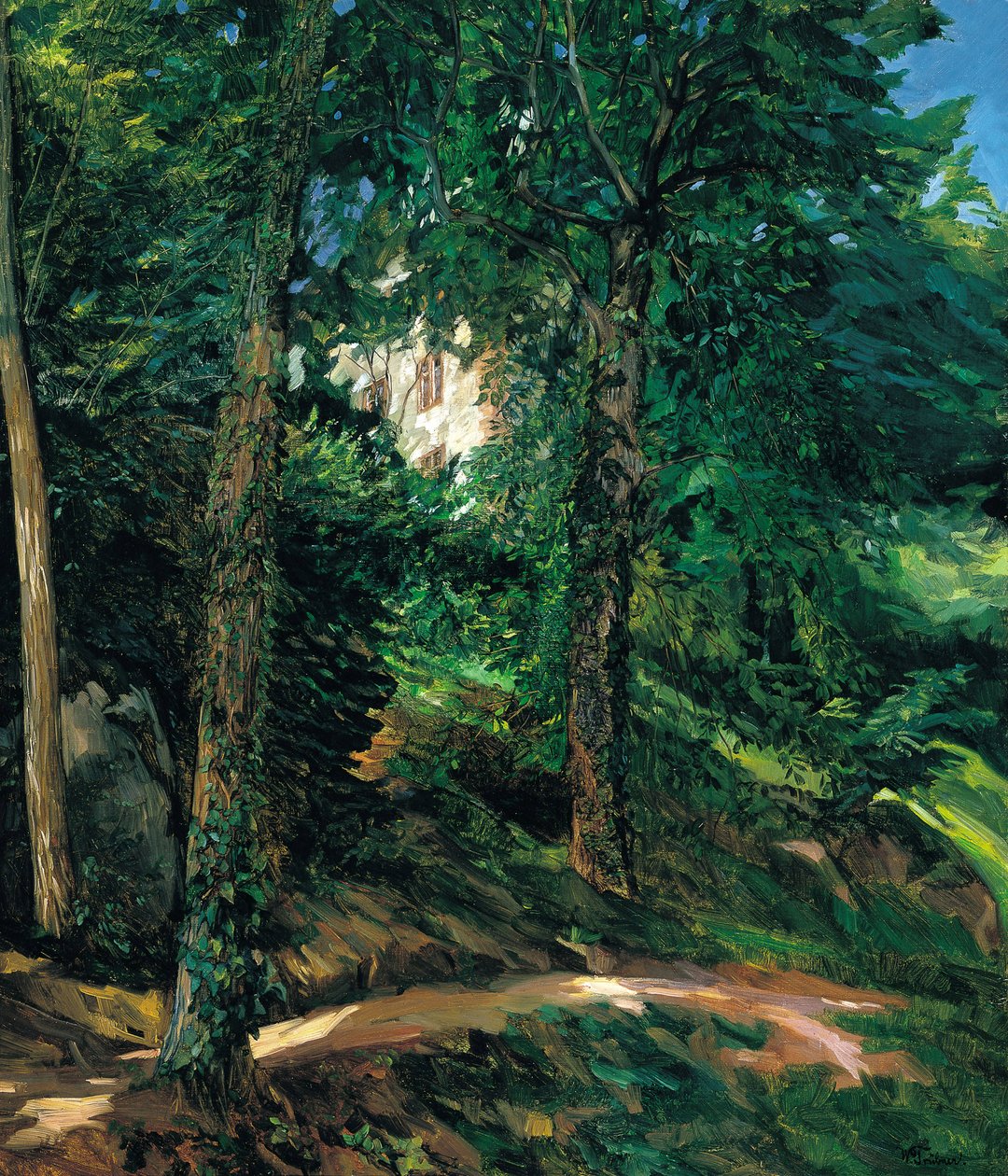 A kastély Lichtenbergben az Odenwaldban alkotó: Heinrich Wilhelm Trübner