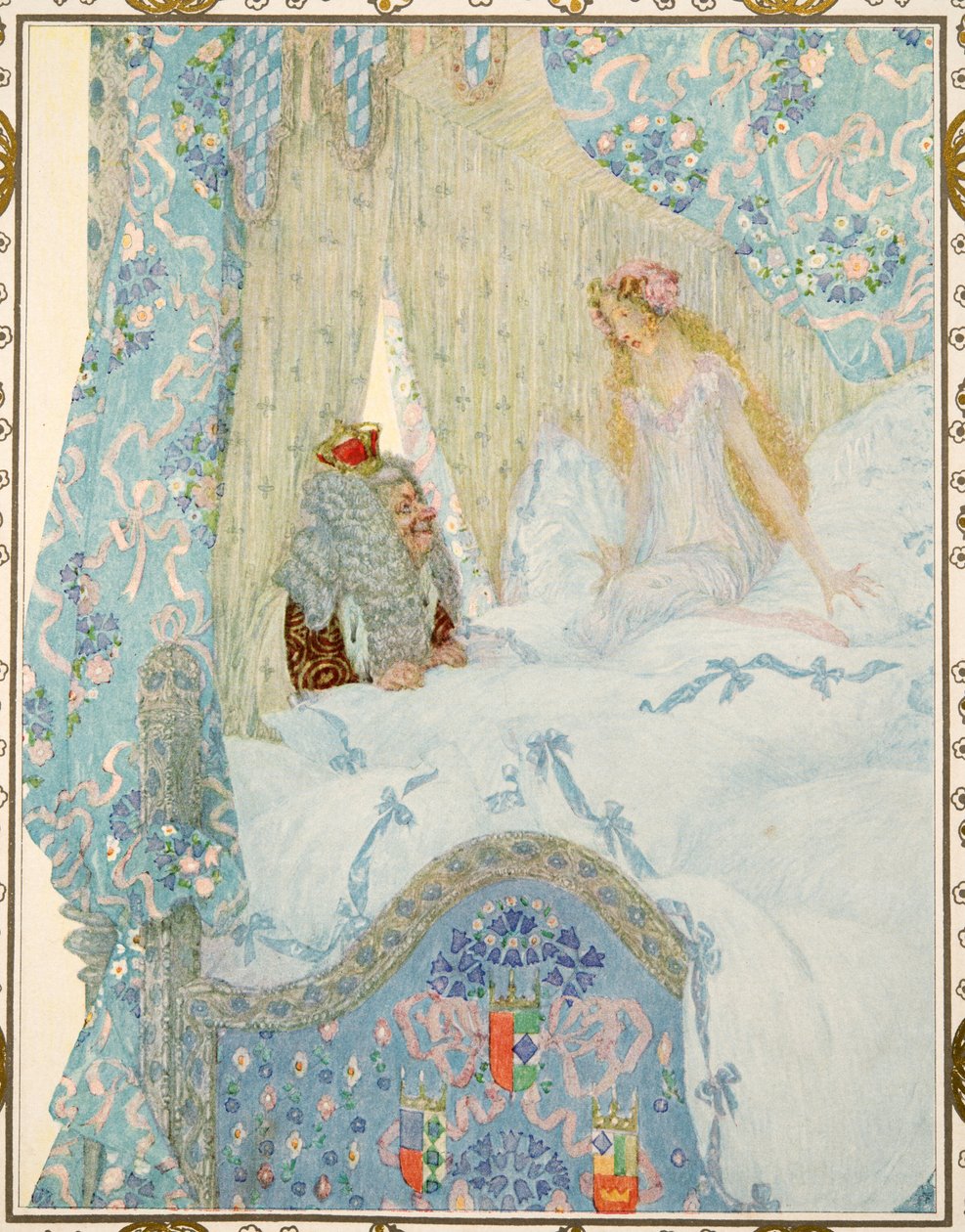 A hercegnő a borsón Hans Christian Andersen meséiből, pub. 1911 alkotó: Heinrich and Urban Lefler