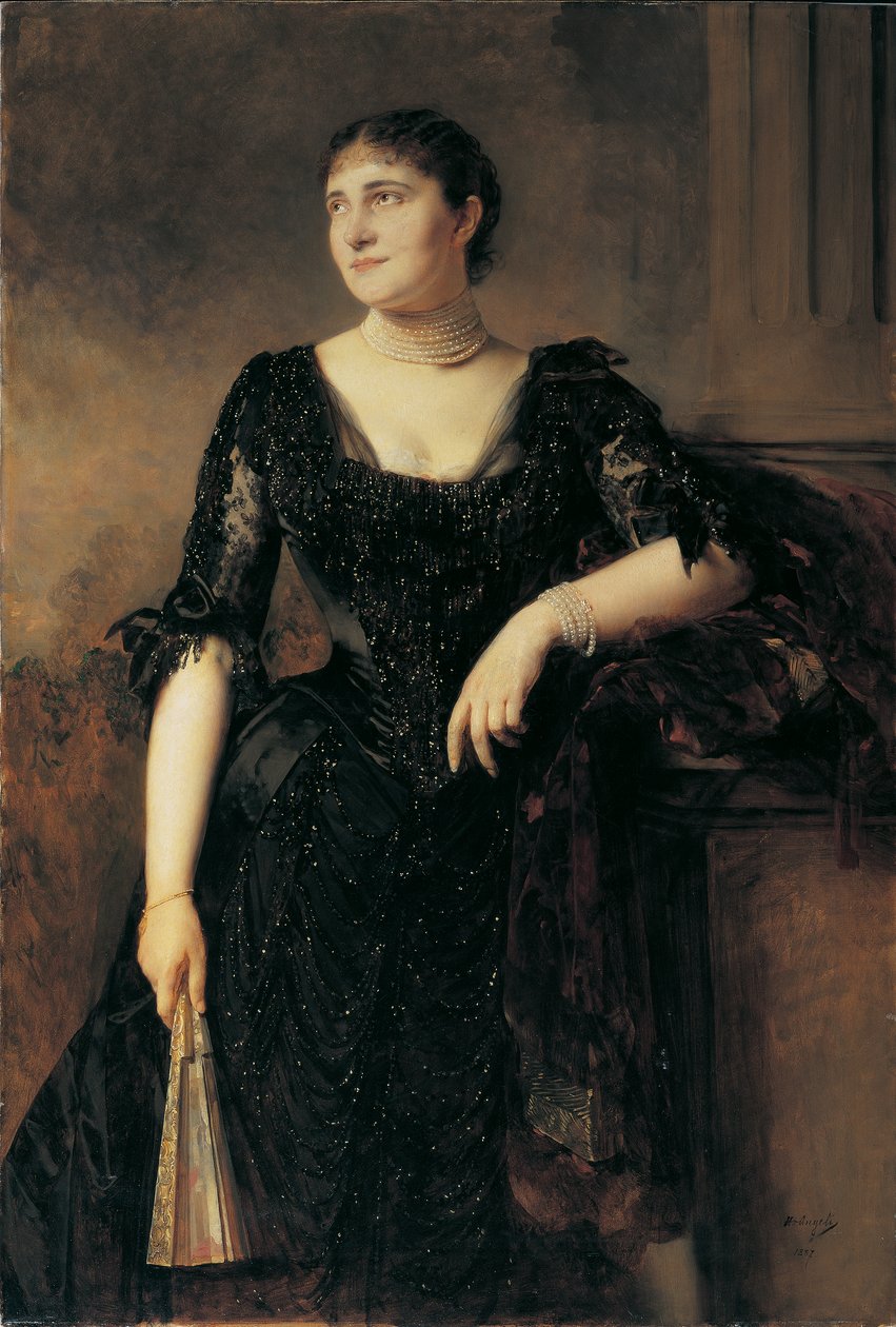 egy hölgy portréja alkotó: Heinrich von Angeli