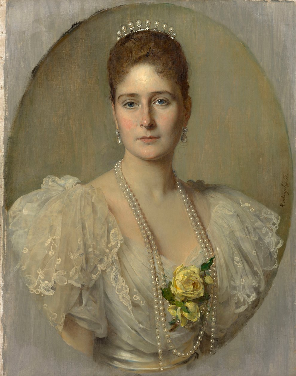 Alekszandra Fjodorovna orosz császárnő 1872-1918, II. Miklós cár feleségének portréja, 1897. alkotó: Heinrich von Angeli