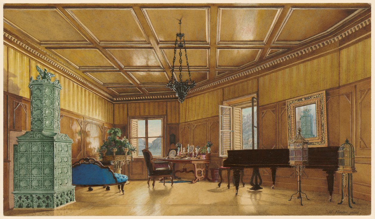 Margit főhercegnő, Szász hercegnő zeneszobája a Schloss Ambrasban alkotó: Heinrich von Förster